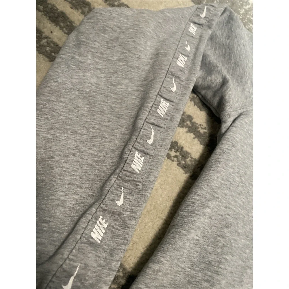 Nike Sportswear Repeat Logo Tape Hoodie Men Medium Gray Pullover AH9149-063 M